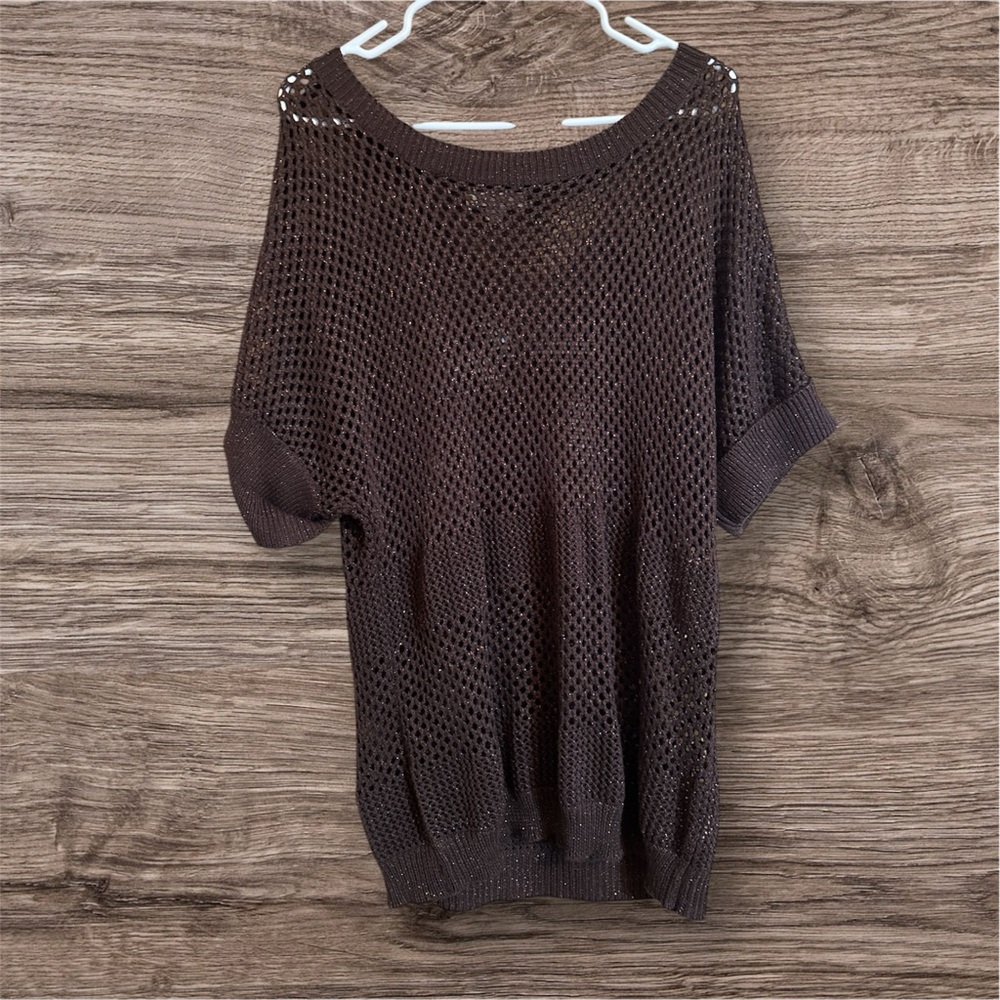 Sparkly chocolate Brown Knit Women's Sweater